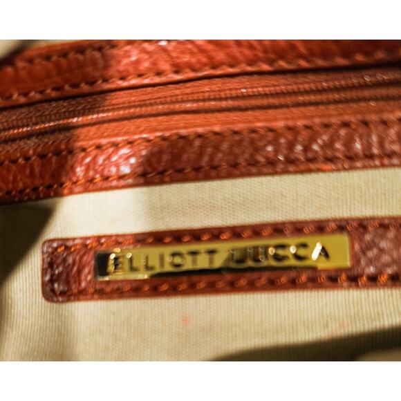 Elliott Lucca Large Soft Leather Bag with Braided Handles, Brown/Gold - Picture 7 of 10